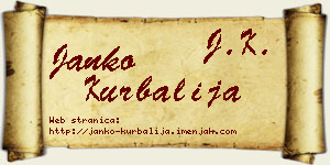 Janko Kurbalija vizit kartica